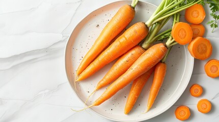 Sticker - Fresh Carrots on Plate