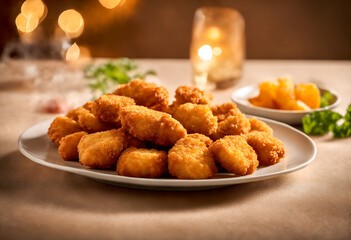 Wall Mural - Chicken nuggets on table. Fast food