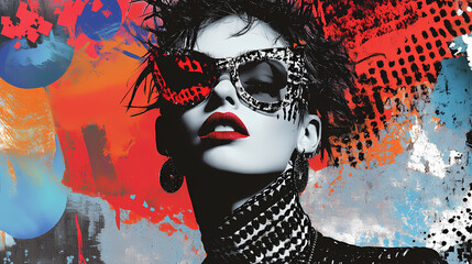 Wall Mural - portrait of a woman with painted face