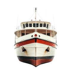 Front view of a vintage cruise ship. High resolution stock photo ideal for travel and maritime-themed projects.