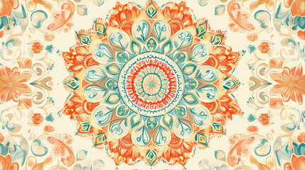 Soft colorful pattern with mandala element. vintage decorative elements. islam, arabic, indian, ottoman motifs. Mandala. Illustration