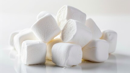 Canvas Print - A pile of marshmallows on a white surface, great for illustration or photography needs