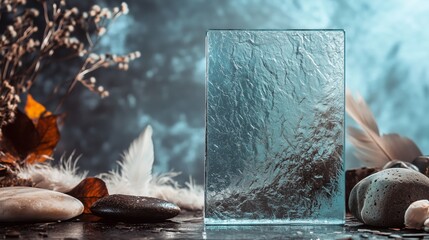 Wall Mural - Photography of rectangular decorative glass sample products.