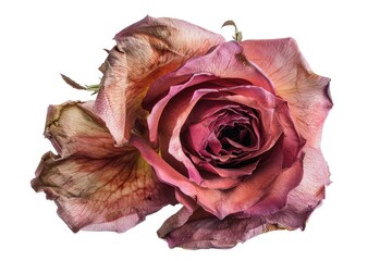 Poster - A detailed view of a bright pink rose against a clean white background