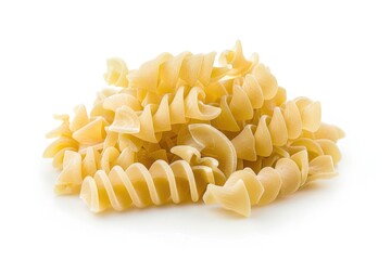 Poster - A messy pile of pasta on a clean white surface, perfect for food photography or conceptual art