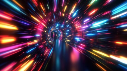 Poster - Abstract Colorful Tunnel