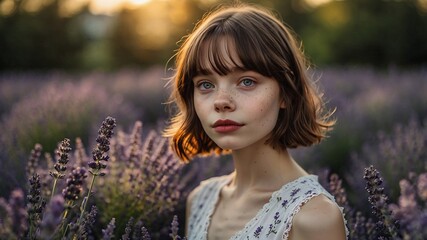 portrait photo of beautiful and cute girl character