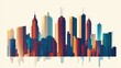 © suyu - Vibrant vector illustration of a colorful city skyline panorama featuring modern buildings and urban landscape. Ideal for city concepts, architectural designs, and metropolitan backgrounds
