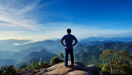 산 정상에서 먼곳을 응시하는 사람, 결단을 상징