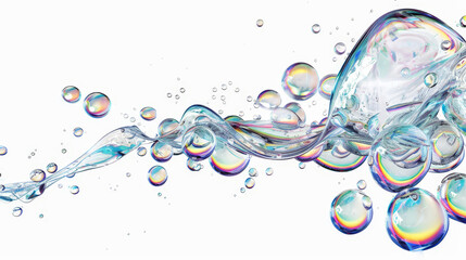 water splash bubbles isolated on white background