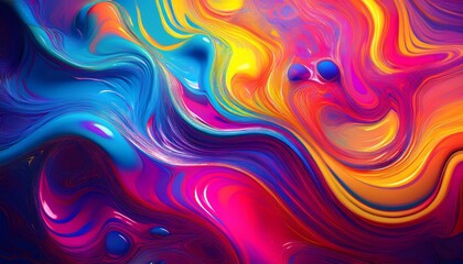 Vibrant neon liquid textured background