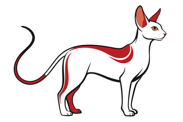 Sticker - Cornish Rex Cat, long tail M.eps