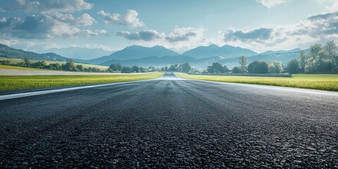 Canvas Print - Expansive View of an Asphalt Race Track