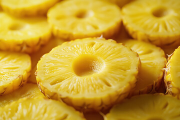 Wall Mural - Close-up of fresh pineapple slices