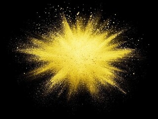 A brilliant burst of yellow particles erupts outward, illuminating the darkness with a radiant wave of energy, creating a stunning cosmic display of light.