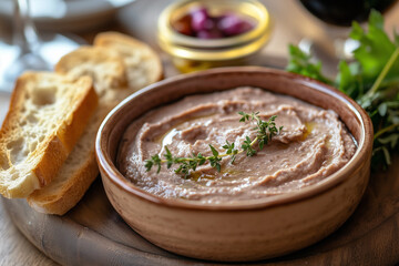 Wall Mural - Traditional French Pâté in Rustic Ceramic Dish