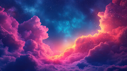 Wall Mural - stunning display of brightly colored clouds fills sky, blending shades of pink, purple, and blue. et