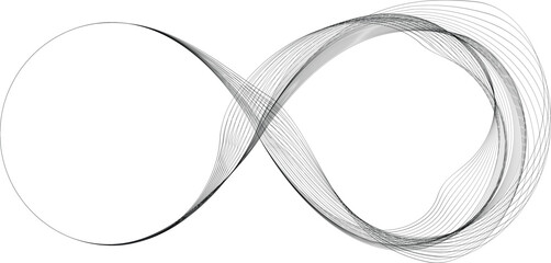 Wall Mural - Infinity Symbol . Many vector curved lines forming endless logo. Design Element . Continuous line art . Infinite shape .Eternal Logo .  Infinity icon. Vector eternity symbol. 