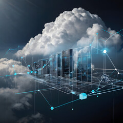 Futuristic digital globe connected by blue lines, symbolizing global cloud computing networkFuturistic digital globe connected by blue lines, symbolizing global cloud computing network