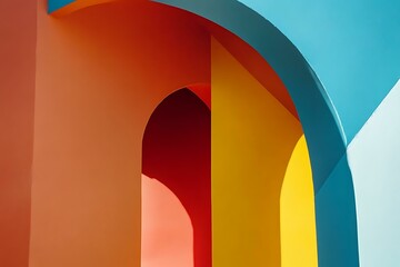 Canvas Print - Abstract Colorful Arches and Shadows