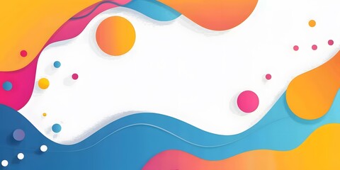 Poster - Colorful Abstract Background Design with Wavy Shapes