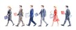© Thanakorn - Business professionals walking with files on white background.