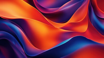 Poster - abstract background with blue and orange flowing waves.
