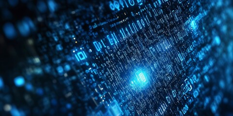Wall Mural - technology computer network cyber crime security hacker virus programming abstract binary codes and 