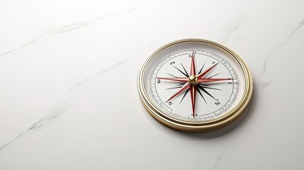 stylish compass on marble surface for navigation themes