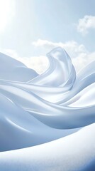 Poster - Abstract White Fabric Waves Background