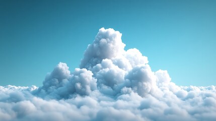 Poster - A large cloud of white clouds is floating in the sky above a blue sky