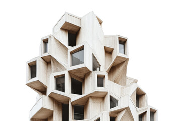 Leinwandbilder - Contemporary urban structure with unique geometric shapes, displayed against a white backdrop