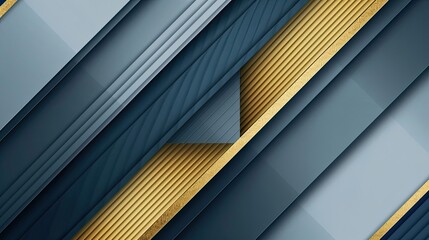 Canvas Print - Navy to grayish-blue wallpaper with diagonal intersecting gold and silver stripes