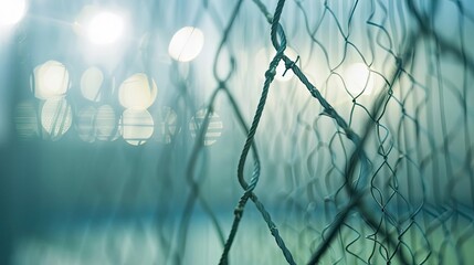 Hazy wallpaper of a baseball batting cage with a soft-focus hitting area background