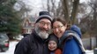 © ANC Media - A happy family shares a warm moment outdoors while celebrating Hanukkah together