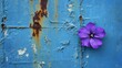 © Roman - Blue pliers, purple flower. Generative AI