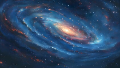 Wall Mural - Celestial Symphony: Swirling Galaxies Embracing the Mysteries of the Universe in a Captivating Cosmic Ballet