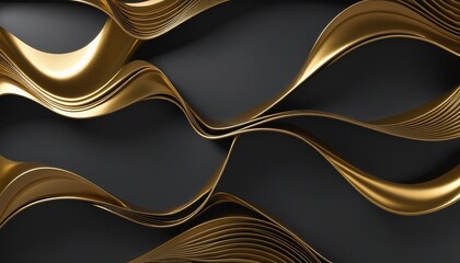 Wall Mural - Abstract wavy metallic, illustration, wall paper design