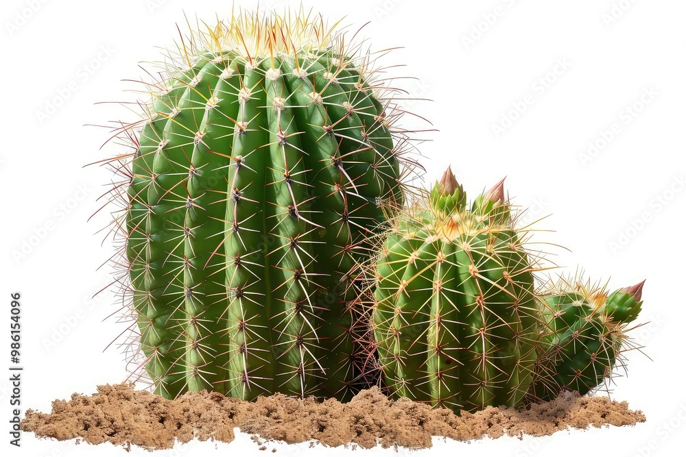 A Cactus plant showcasing its green, spiky exterior with small flower ...