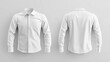 © B 7 YOU - Mockup of a white long-sleeved dress shirt with a button-down collar and a pocket on the left side.