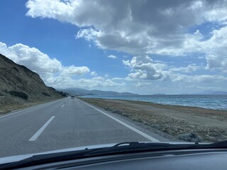 Road to Rhodes windy sky Greece