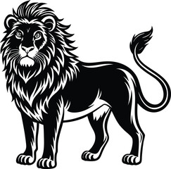 Wall Mural - lion full body silhouette vector