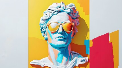 Wall Mural - Modern Art Illustration of a Man With Sunglasses