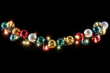 Wall Mural - a festive string of christmas lights, adorned with ornaments and tinsel, spreading holiday cheer aga