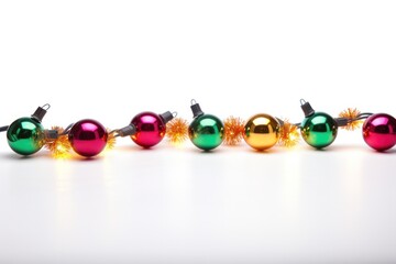 Wall Mural - a festive string of christmas lights, adorned with ornaments and tinsel, spreading holiday cheer aga