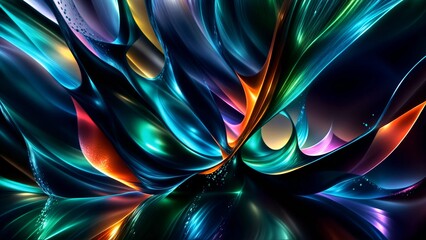 Wall Mural - Abstract colorful background with liquid neon flowing paint ink, sparkling iridescent plasma, fluid gradient.