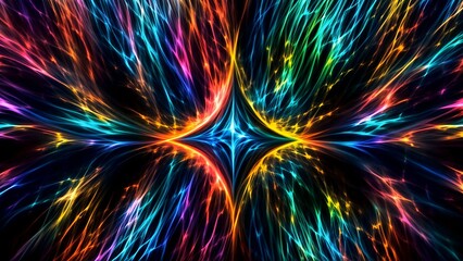 Wall Mural - Abstract colorful background with liquid neon flowing paint ink, sparkling iridescent plasma, fluid gradient.