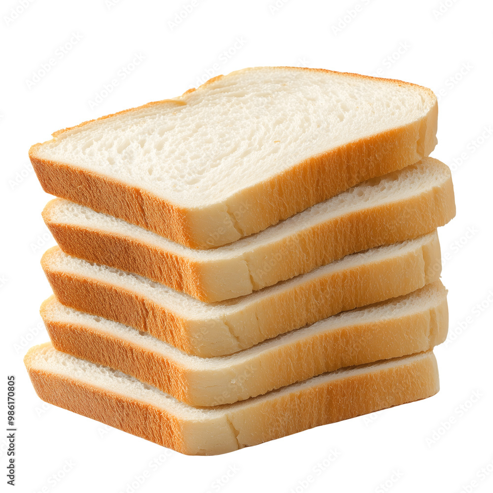 stack of sliced white bread isolated on transparent background ...