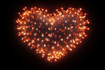 Wall Mural - a mesmerizing display of heart-shaped string lights forming a glowing heart shape within a larger he