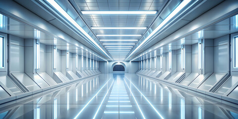 Abstract light corridor interior with futuristic architecture design, futuristic, abstract, light, corridor